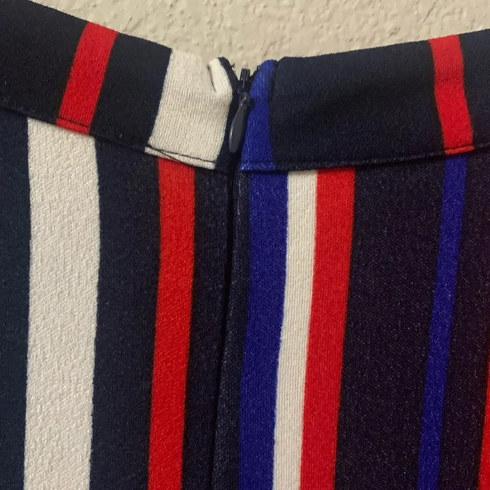 New York & Company Multi-colored High-Low Striped Stretch Duster Top XXL - Picture 5 of 10